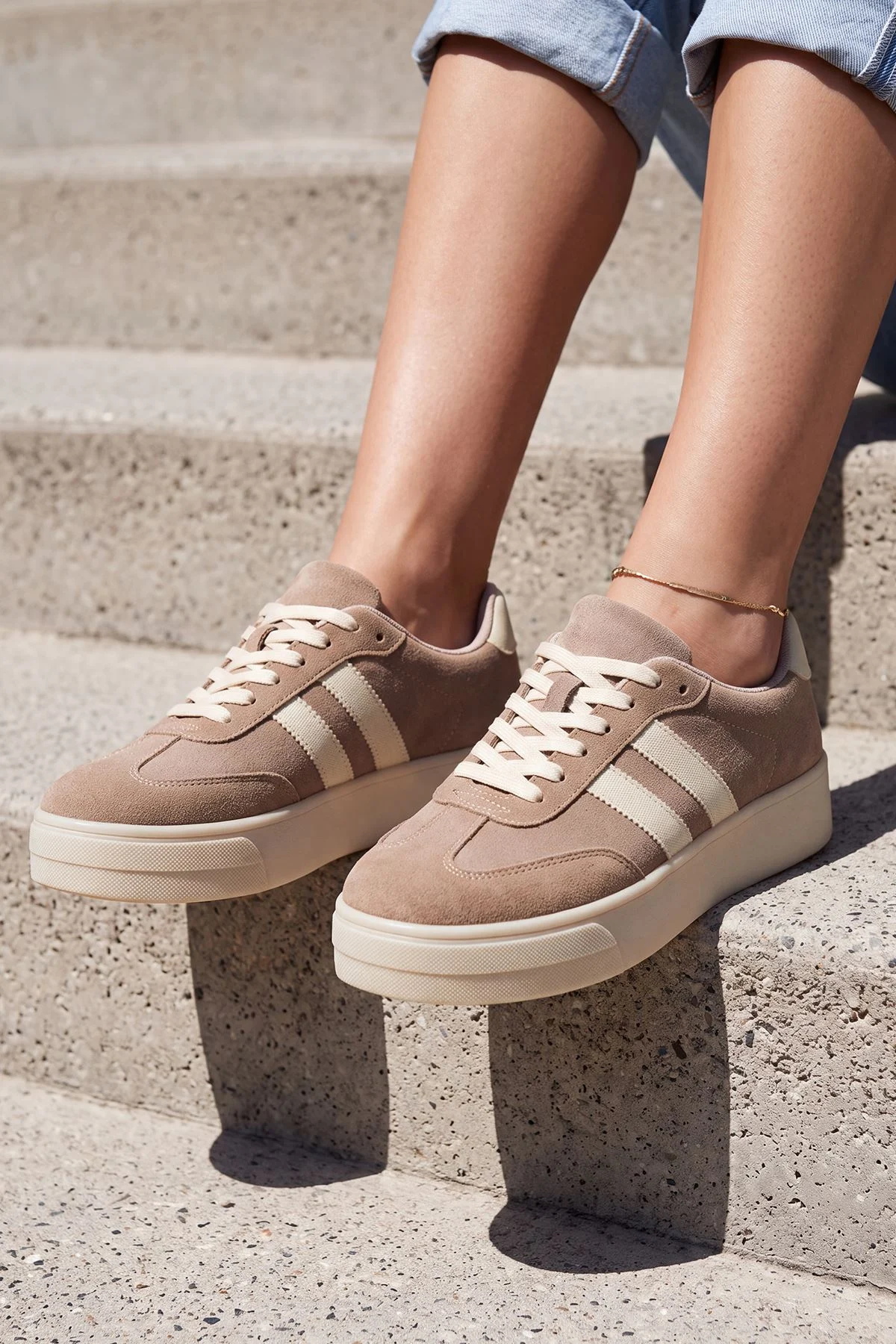 Suede Lace Up Platform Shoes