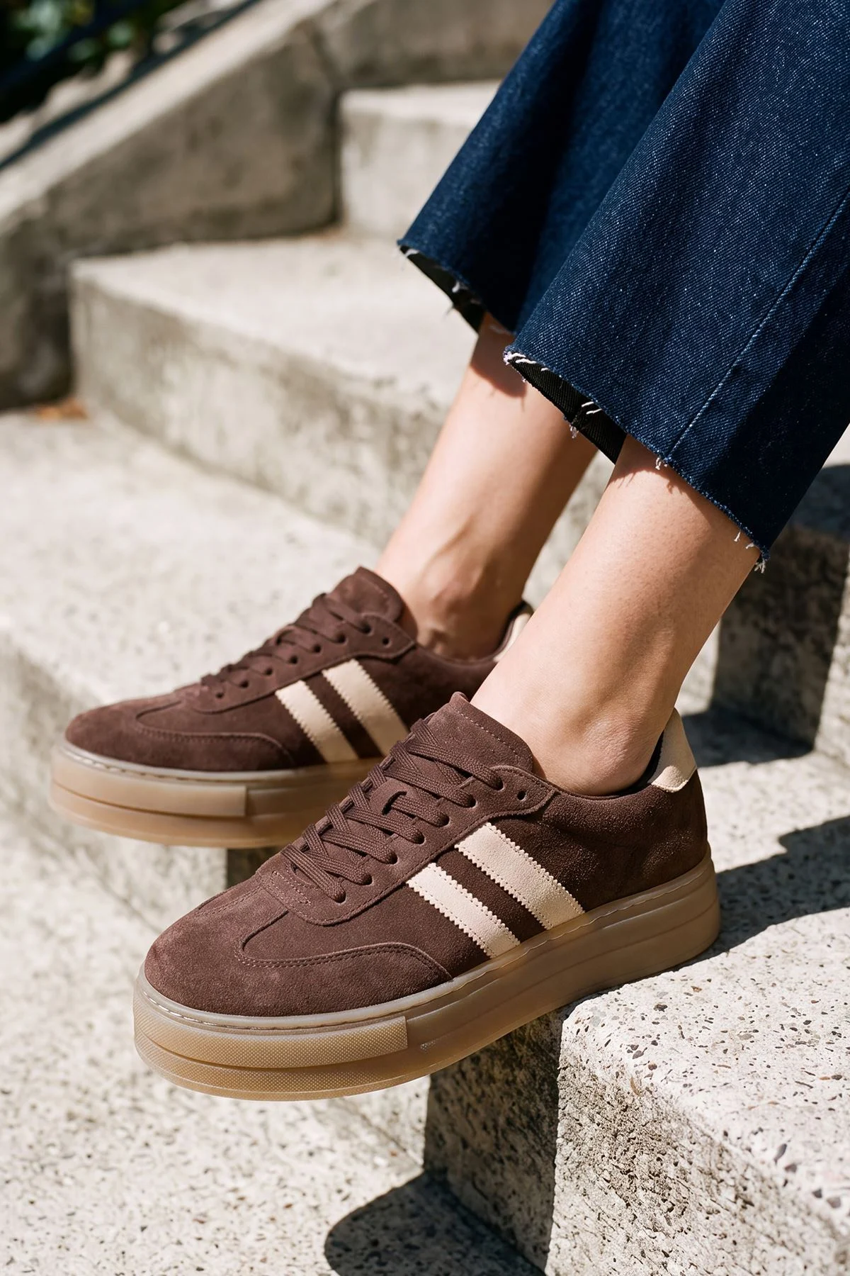 Suede Lace Up Platform Shoes