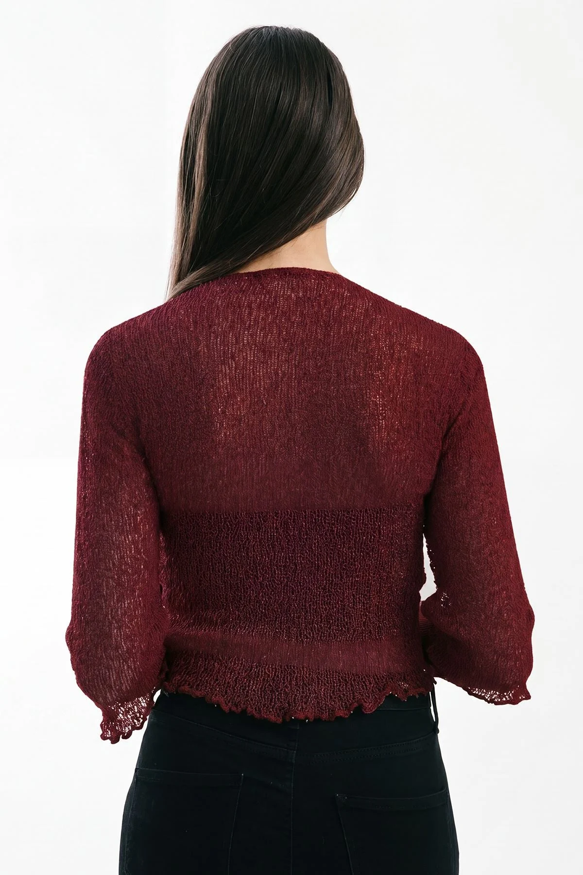 Tie Front Lightweight Shrug Cropped Knit