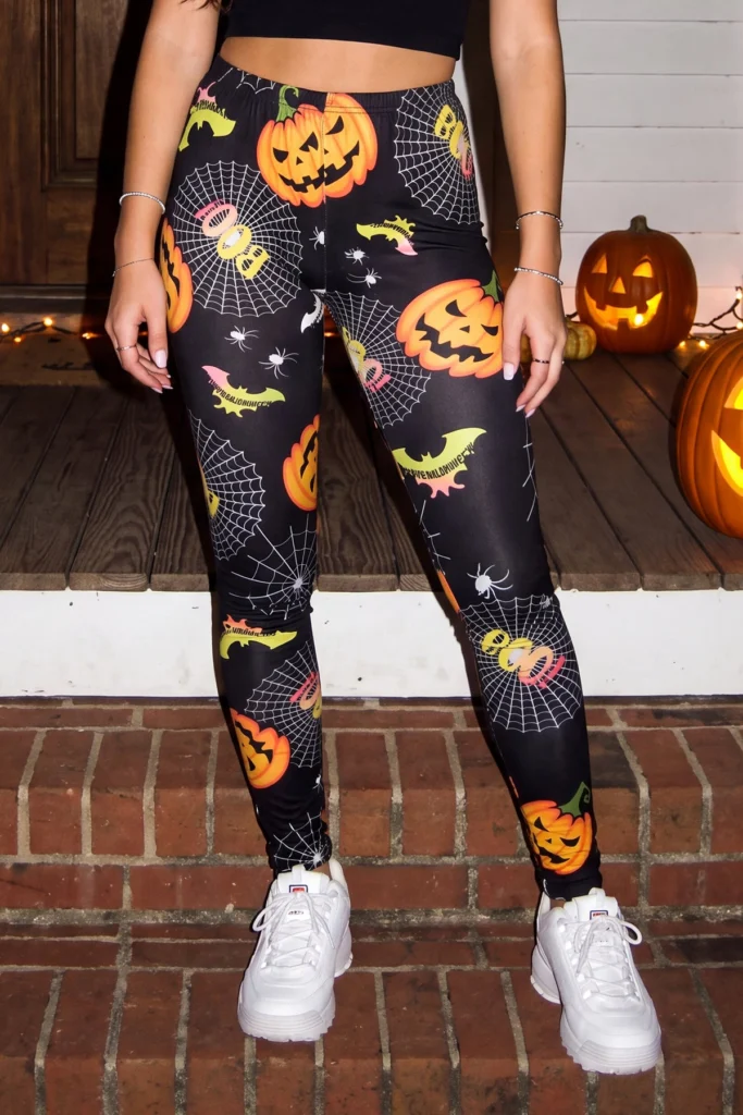 Trktrt Pumpkin Print Halloween Leggings