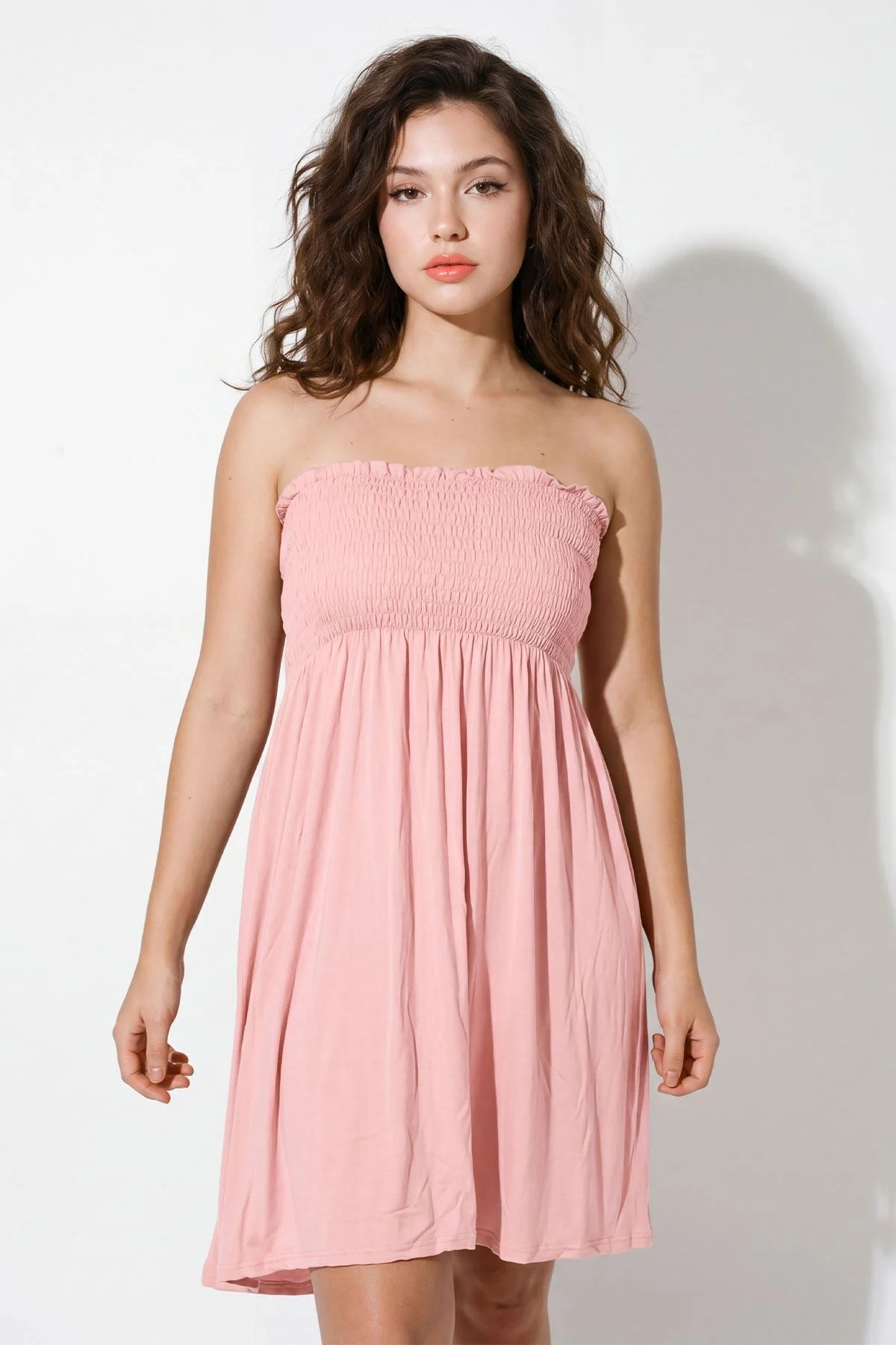 Womens Bandeau Mini Dress in Stretch Jersey