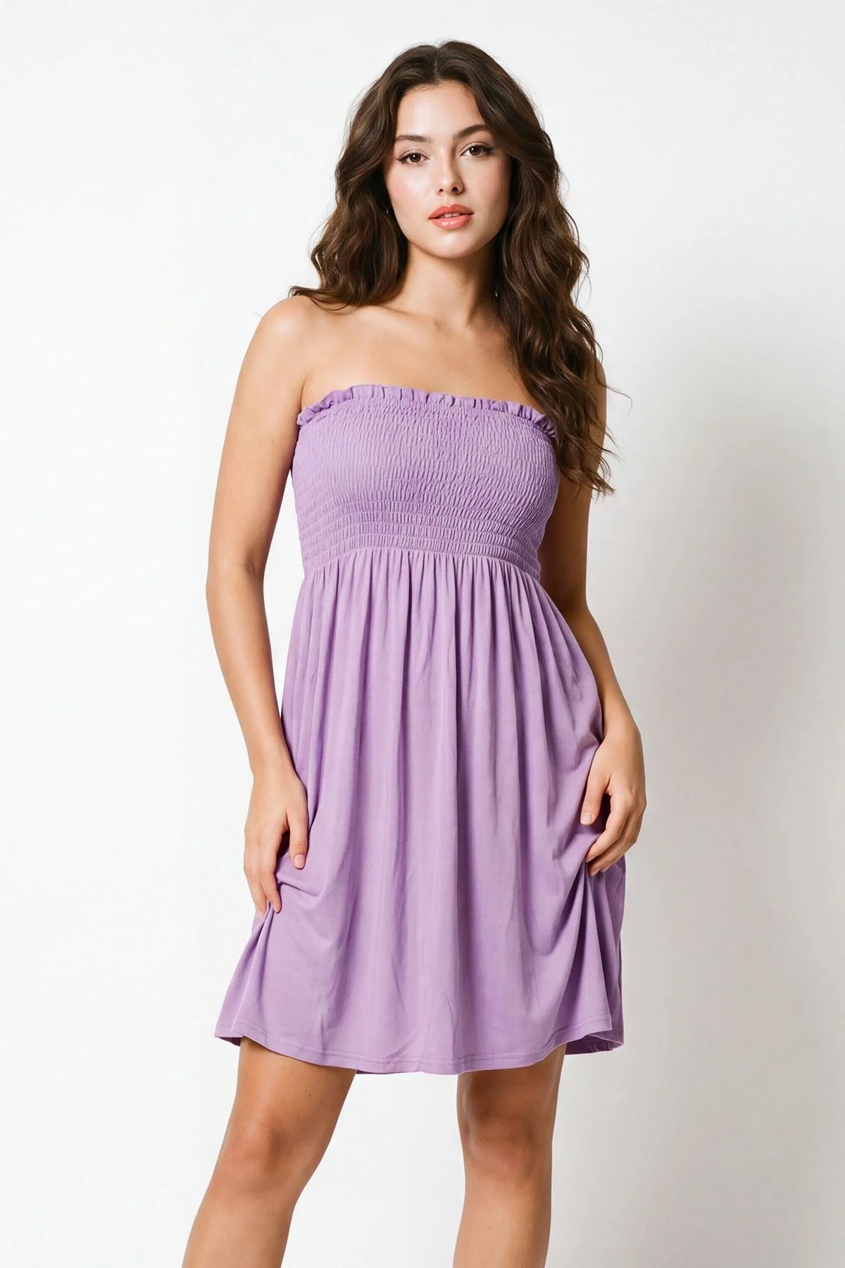 Womens Bandeau Mini Dress in Stretch Jersey