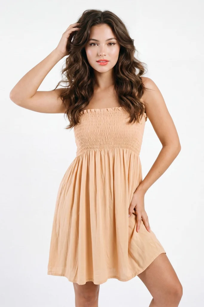 Womens Bandeau Mini Dress in Stretch Jersey