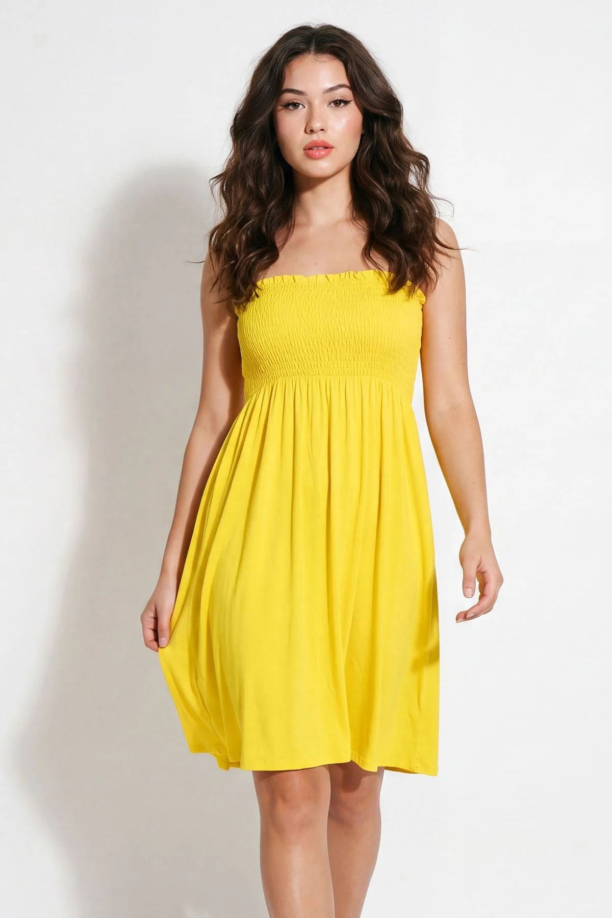 Womens Bandeau Mini Dress in Stretch Jersey