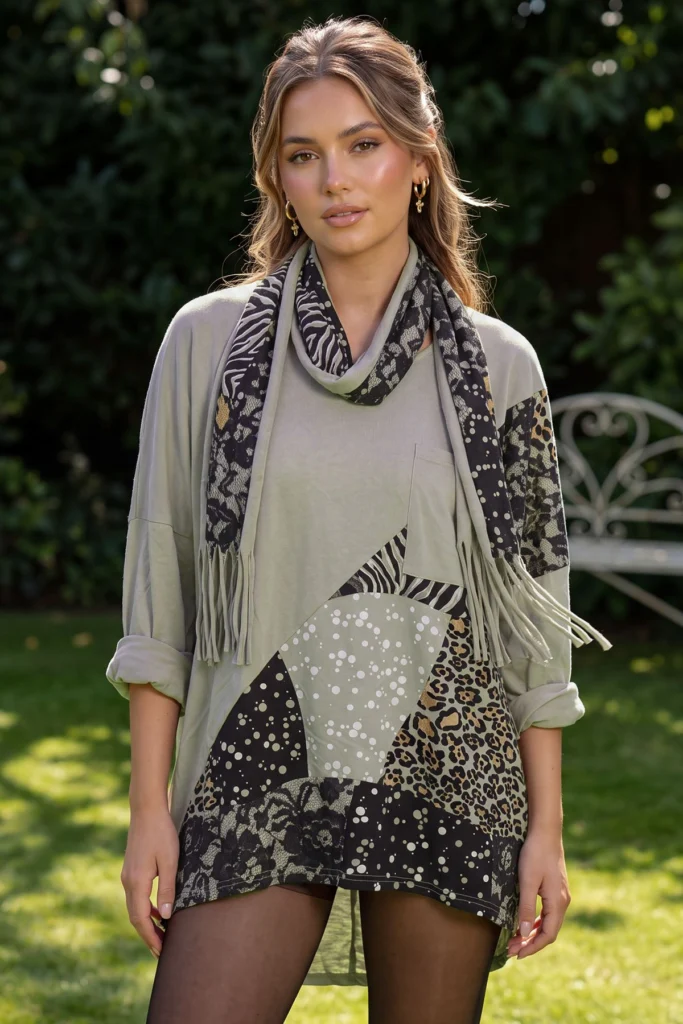 Womens Cotton Leopard Print Top