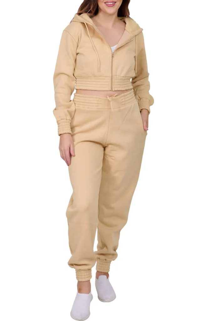 Womens Cropped Hoodie and Joggers Co Ord Set