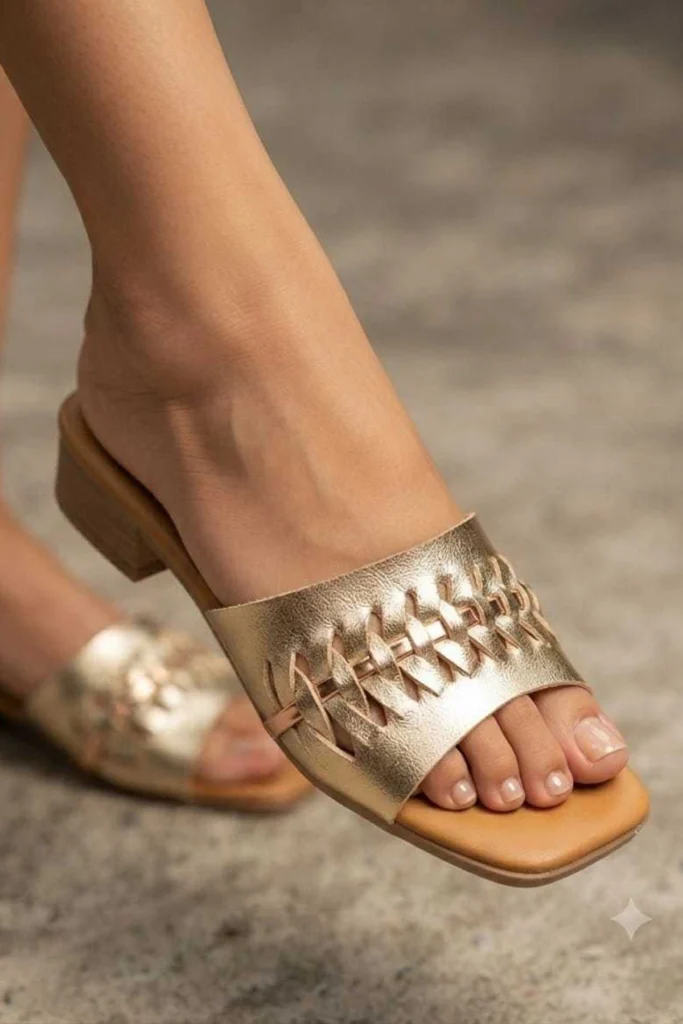 Womens Cut Out Block Heel Sandals