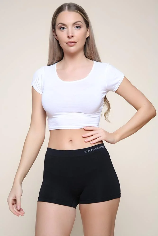 Womens High Waist Seamless Boxer Shorts