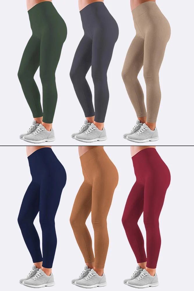 Womens High Waisted Elasticated Fleece Leggings