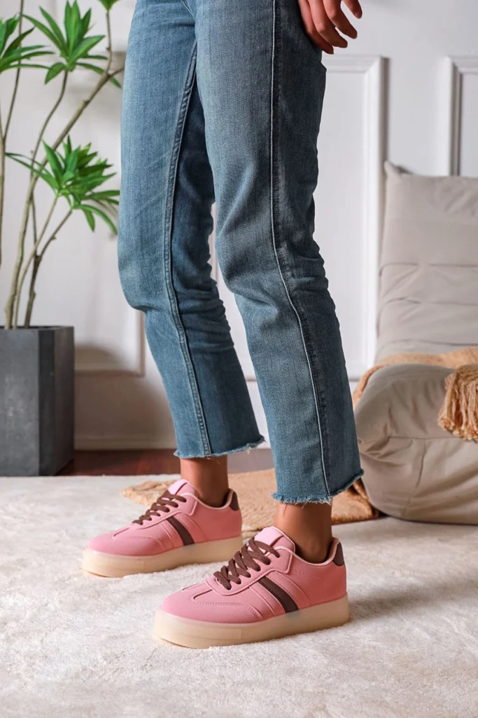 Womens Lace Up Chunky Platform Trainers