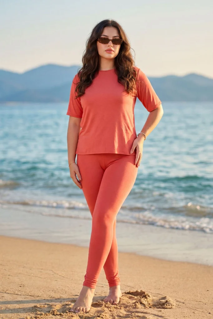 Womens Oversized T Shirt Leggings Co Ord Set