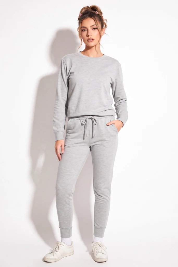 Women's Plain Long Sleeve Loungewear Tracksuit Set