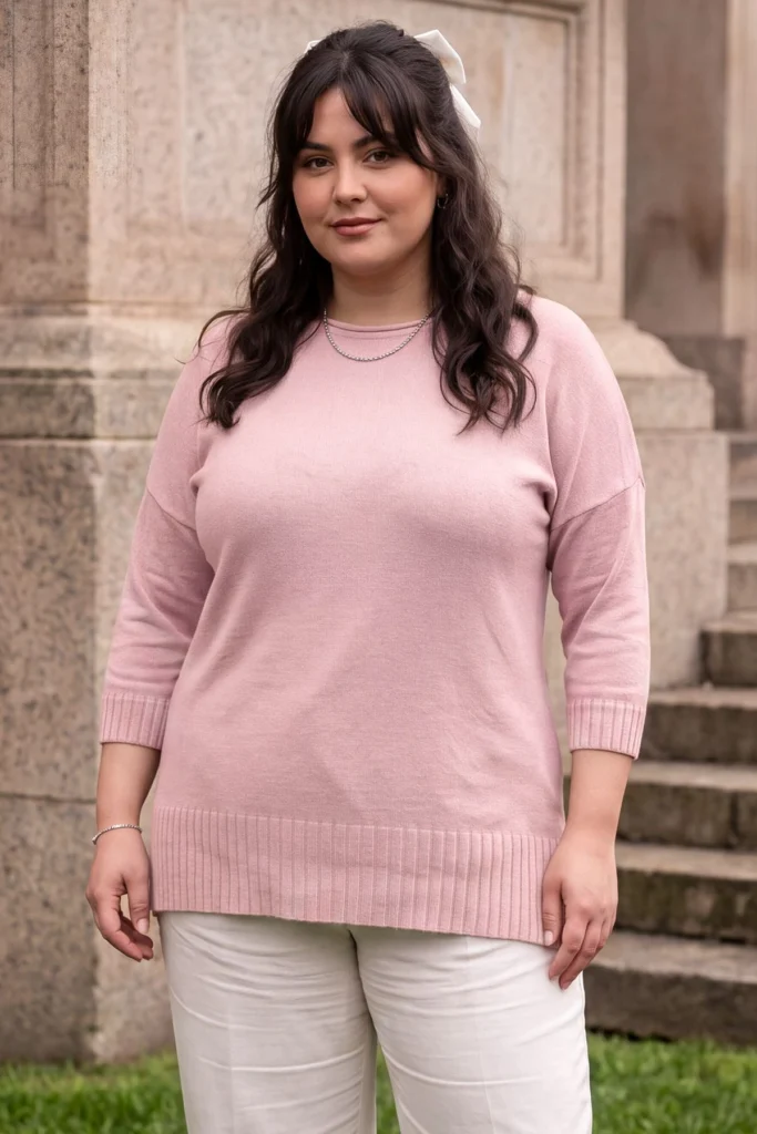 Womens Plain Longline Knitted Tunic Jumper