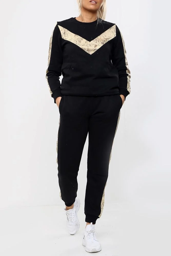 Womens Snake Print Tracksuit Set