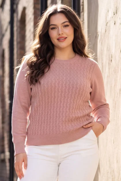 Womens Soft Cable Knit Jumper