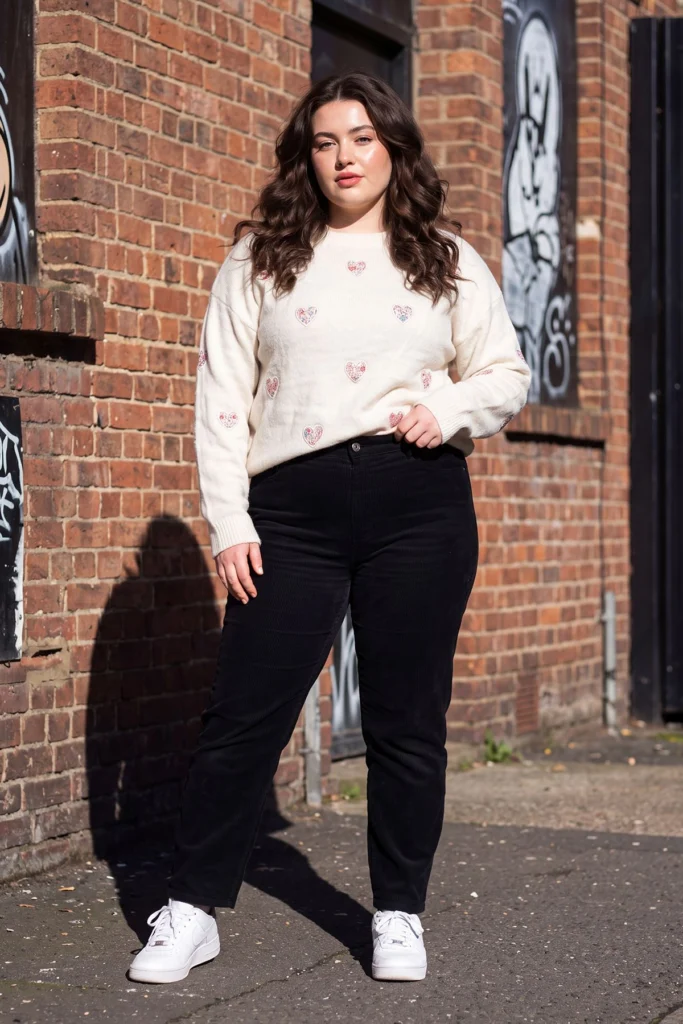 Womens Soft Floral Embroidered Jumper