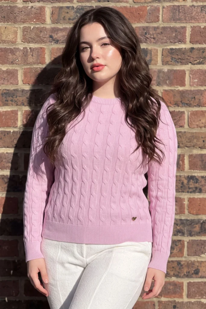 Womens Soft Tunic Cable Knit Jumper