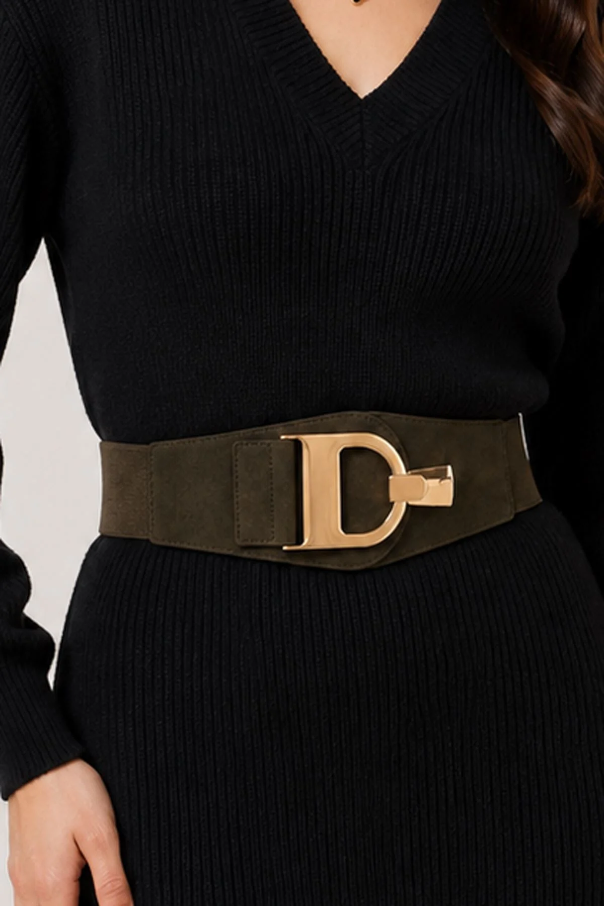 Womens Wide Elastic Waist Belt