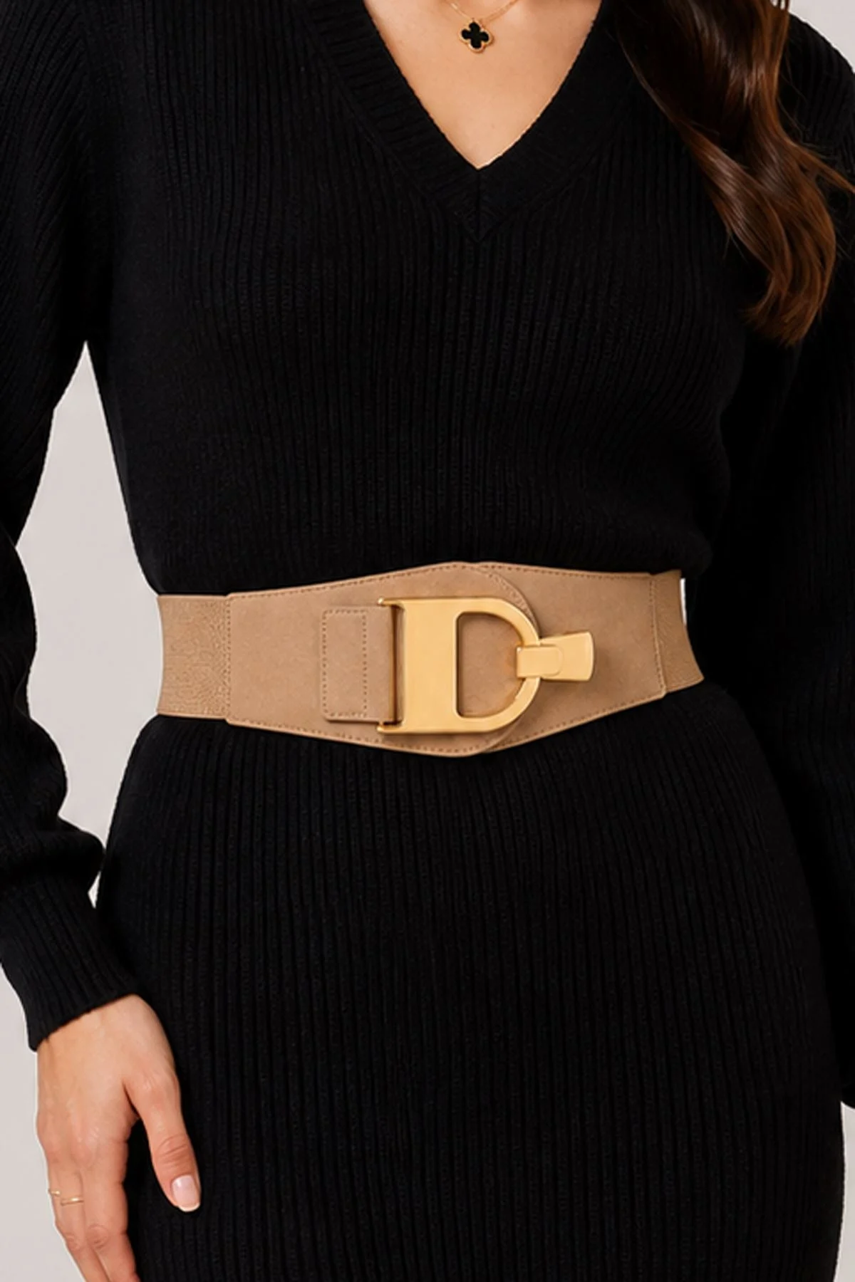 Womens Wide Elastic Waist Belt